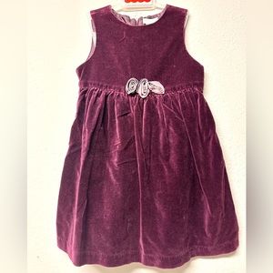 Toddler girls purple maroon velvet dress 3t